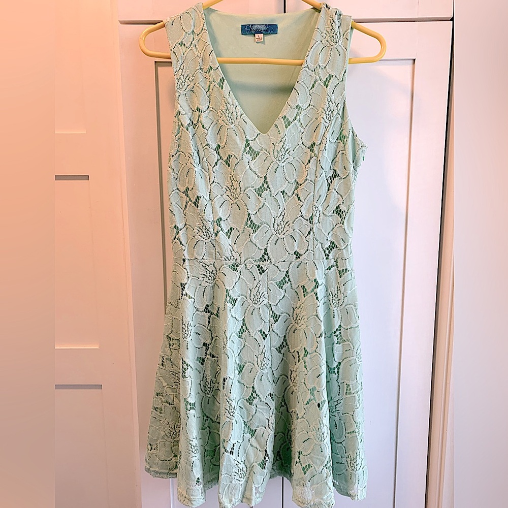 Buttons • Mint • Lace Dress